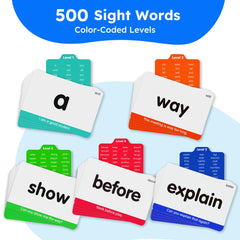 BenBen 650 sight words flash cards bold font supports quick recognition.