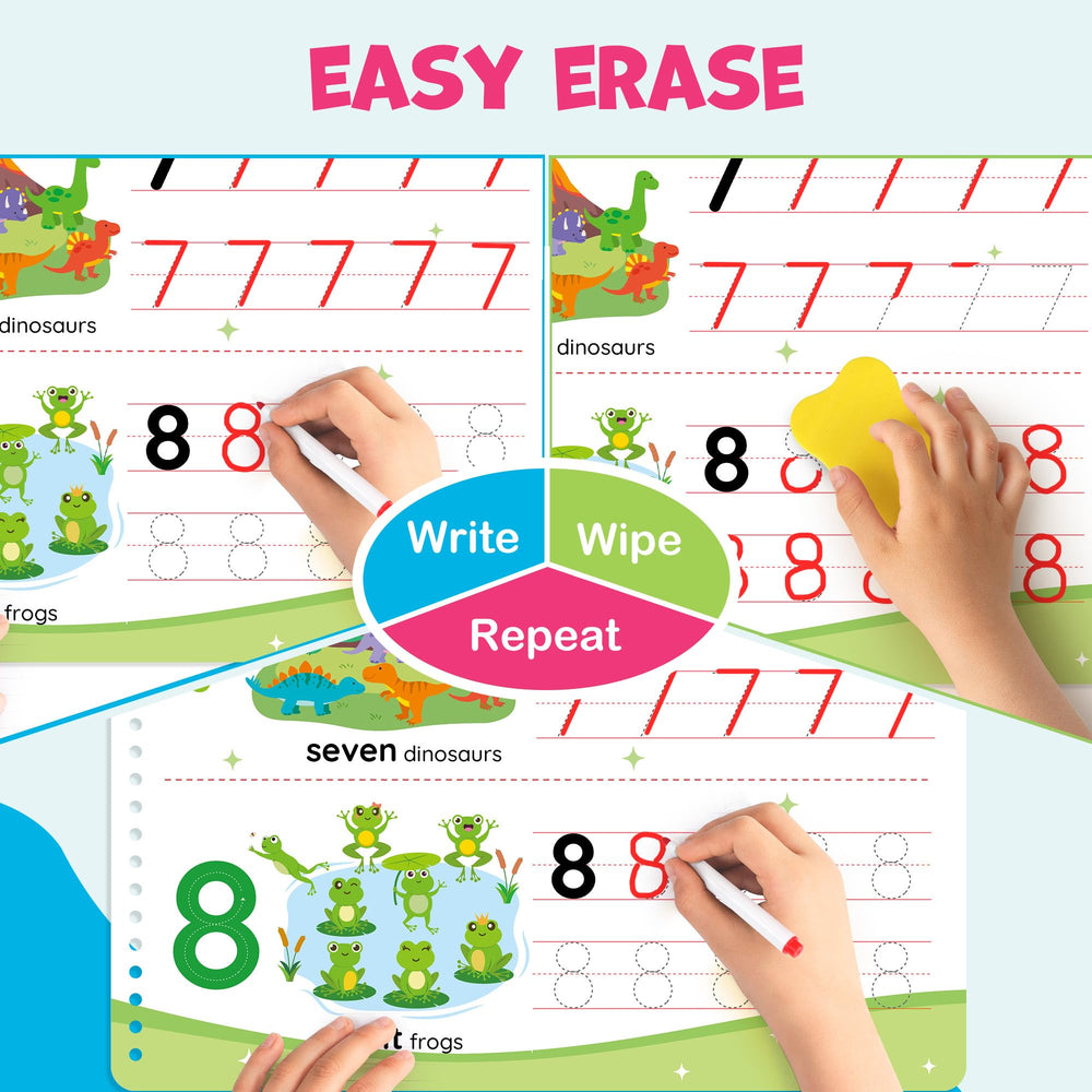 BenBen Erasable-Markers-Set: quick erase markers for repeated practice and feedback.