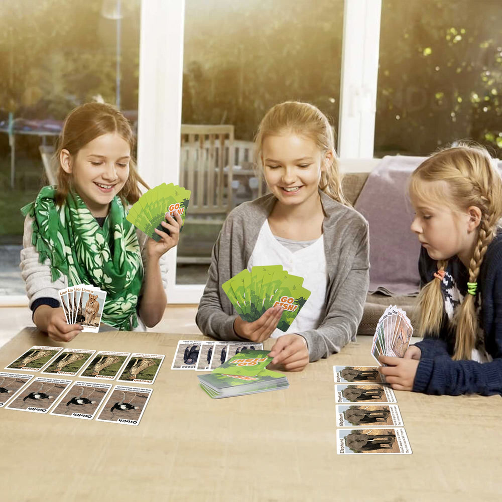 BenBen Go Fish supports learning at home with safari animal matching skills.