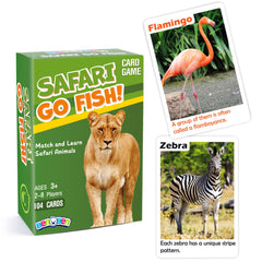 BenBen Go Fish Safari Animals Deck shows 104 real photos for interactive learning.