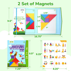 BenBen magnetic wooden shapes showing durable, graspable pieces ideal for travel learning.