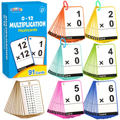 BenBen multiplication flash cards with rings for easy organization and portable study.