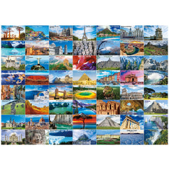 BenBen World Landmarks collage puzzle by BenBen for adults, relaxing focus and exploration