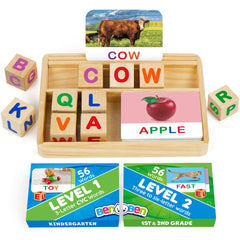 BenBen spelling games wooden tray for organized hands-on word building.