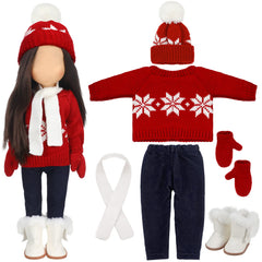 Bencailor 18-inch doll jacket in red and white for holiday dress-up