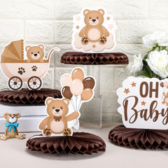Bencailor neutral-toned bear centerpieces suit any party theme