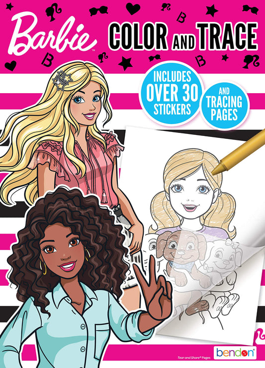 Bendon Barbie color and trace book cover invites imaginative coloring sessions and playful creativity.