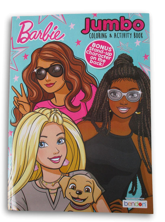 Bendon Barbie jumbo coloring book cover featuring vibrant characters for imaginative play.