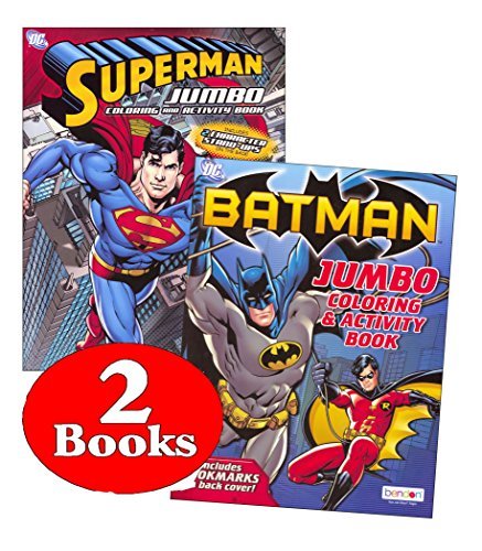 Bendon Batman and Superman coloring activity book set cover for kids' creative play and gifts