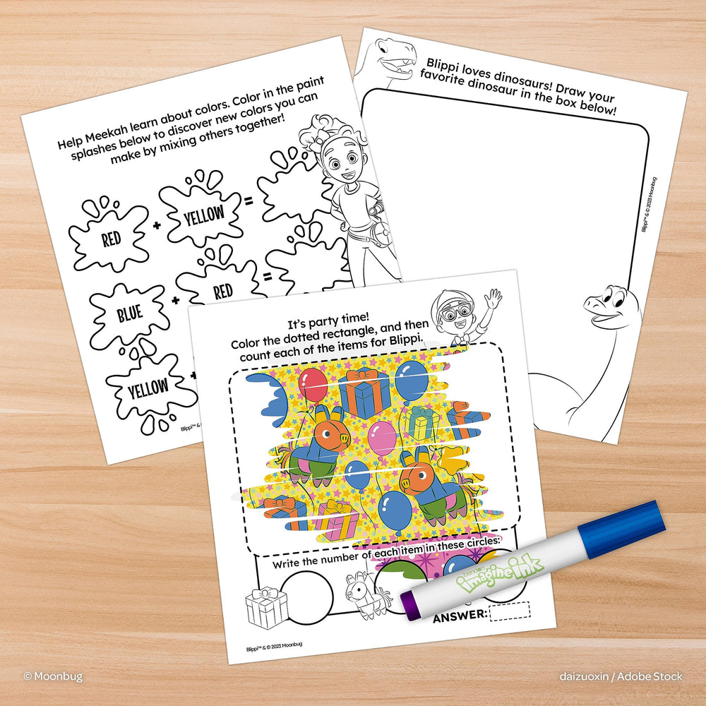 Bendon Blippi Imagine Ink is a portable travel-sized coloring set