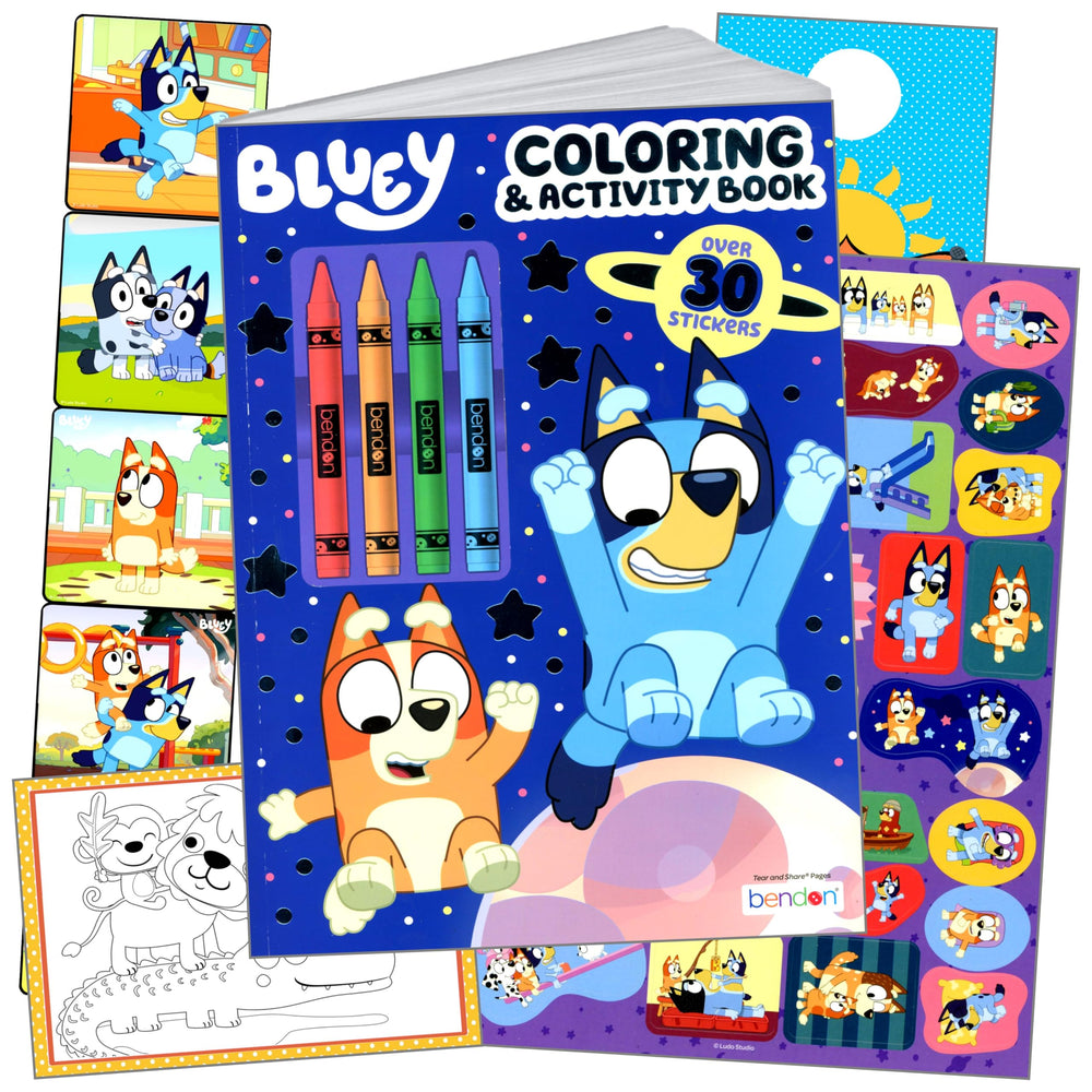 Bendon Bluey coloring book with stickers for creative play and quiet time