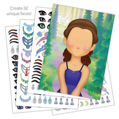 Bendon Create-A-Face Princess stickers sheet 01: repositionable stickers for reusable, dynamic face creations