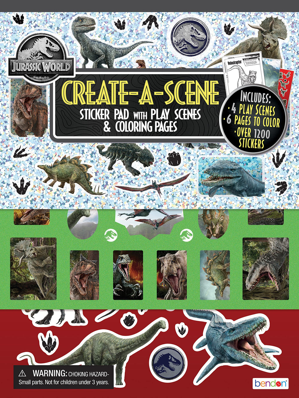 Bendon Create-A-Scene reusable sticker pad with 1200+ stickers for imaginative play and fine motor practice