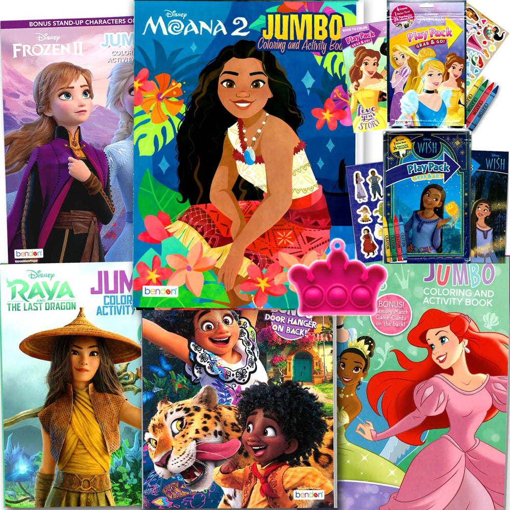 Bendon Disney Princess bundle travel pack demonstrates a complete travel-friendly art kit.