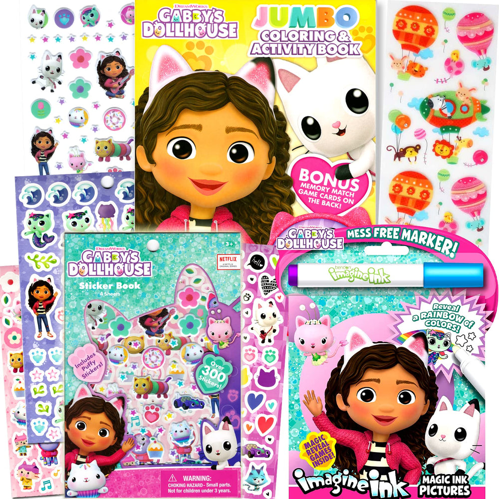 Bendon Gabby Dollhouse coloring book cover—vibrant scenes for imaginative play