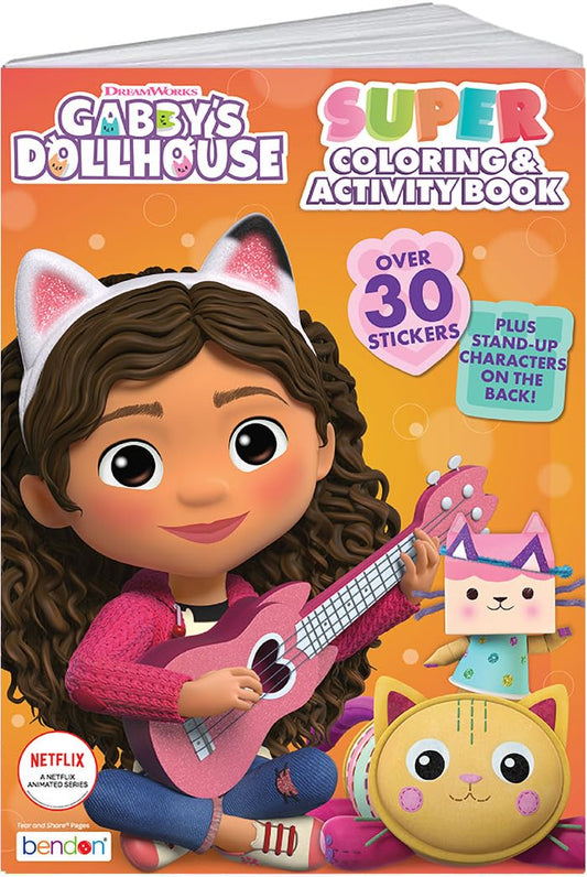Bendon Gabbyβs Dollhouse coloring book cover with vibrant art for creative play.