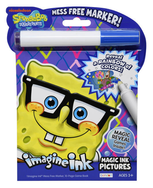 Bendon Imagine Ink SpongeBob cover art with color reveal