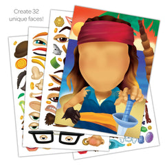 Six sheets of Bendon stickers offer repositionable fun for new pirate faces.