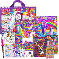 Bendon Lisa Frank fold-out storage case, keeps coloring activities organized on the go.