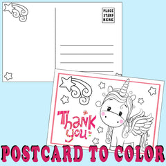 Bendon Lisa Frank two-sided postcard craft to color and mail