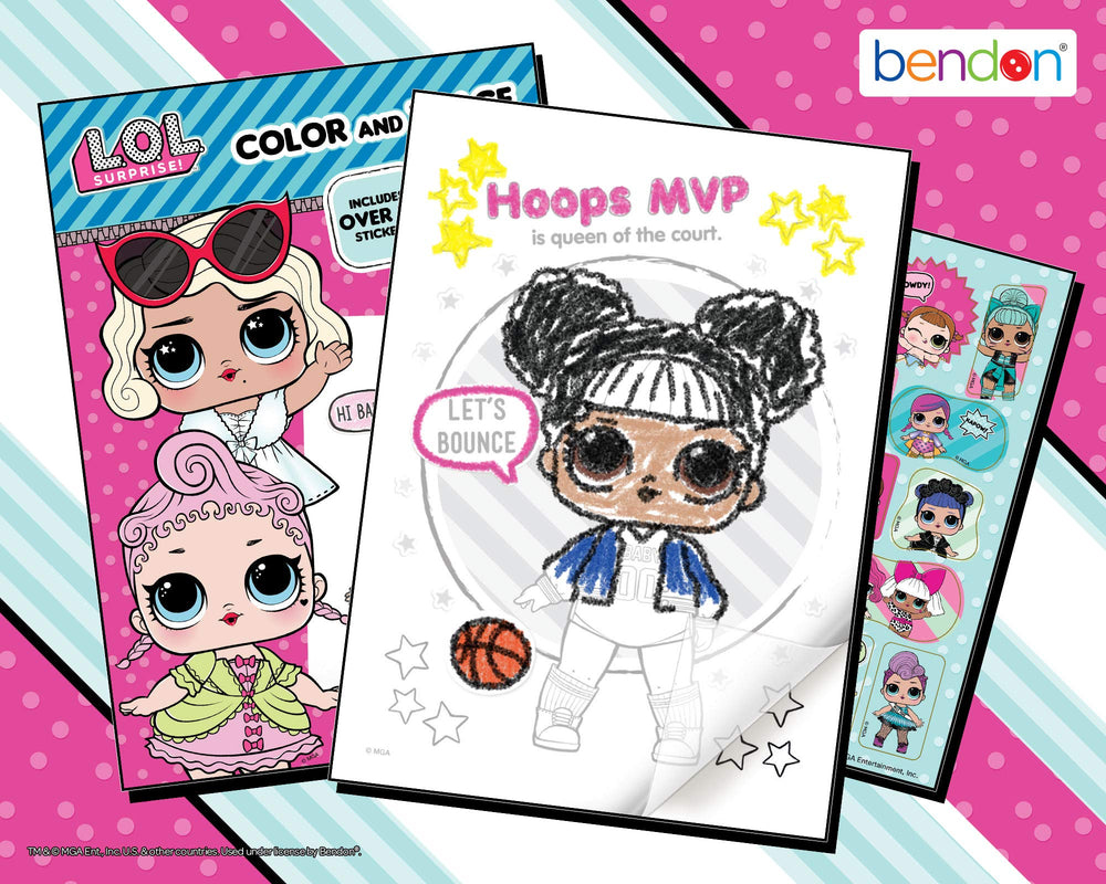 Bendon L.O.L. Surprise sticker sheet with over 30 decals boosts creative play.