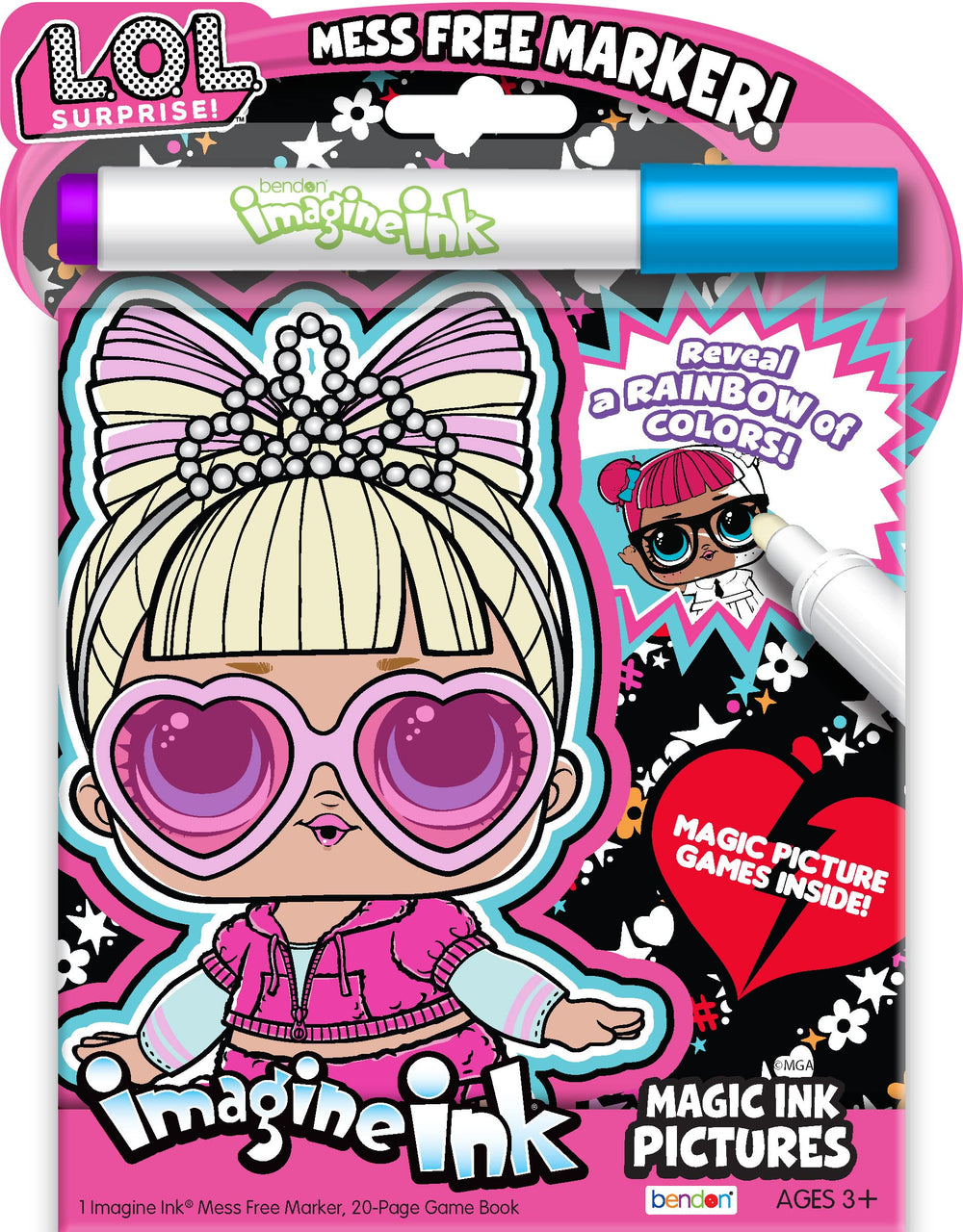 Bendon L.O.L. Surprise Imagine Ink book cover with magical colors for mess-free play