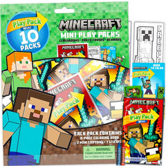 Bendon Minecraft Play Packs front view with 10-pack set for party favors.