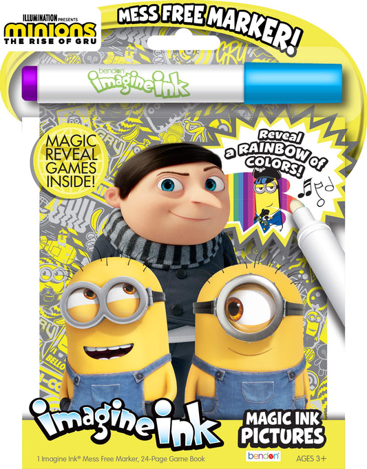 Bendon Minions Imagine Ink cover for mess-free coloring and kid-friendly fun.
