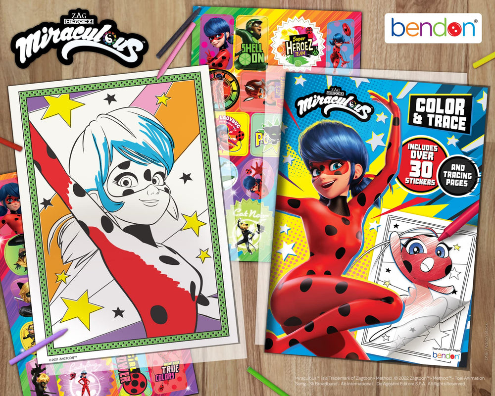 Bendon Miraculous gift-ready coloring book ideal for holidays and birthdays.
