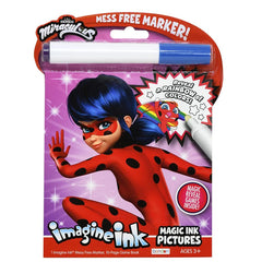 Bendon Miraculous Imagine Ink cover art featuring Ladybug and Cat Noir for mess-free coloring