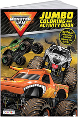 Bendon Monster Jam Activity Book cover featuring licensed Monster Jam trucks for kids' adventures and imaginative play.