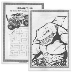 Bendon Monster Jam coloring pages and games with action-packed truck scenes