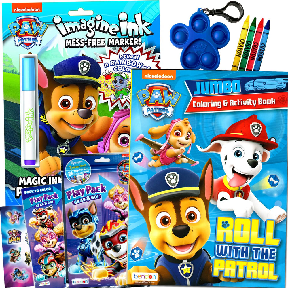 Bendon Paw Patrol coloring book cover featuring bright characters for creative play.