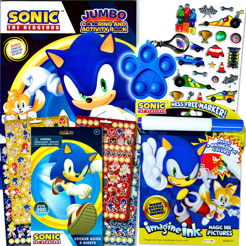 Bendon Sonic Hedgehog coloring book cover inviting imaginative play and color exploration.