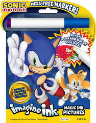 Bendon Sonic the Hedgehog Imagine Ink book cover for creative, mess-free coloring adventures.
