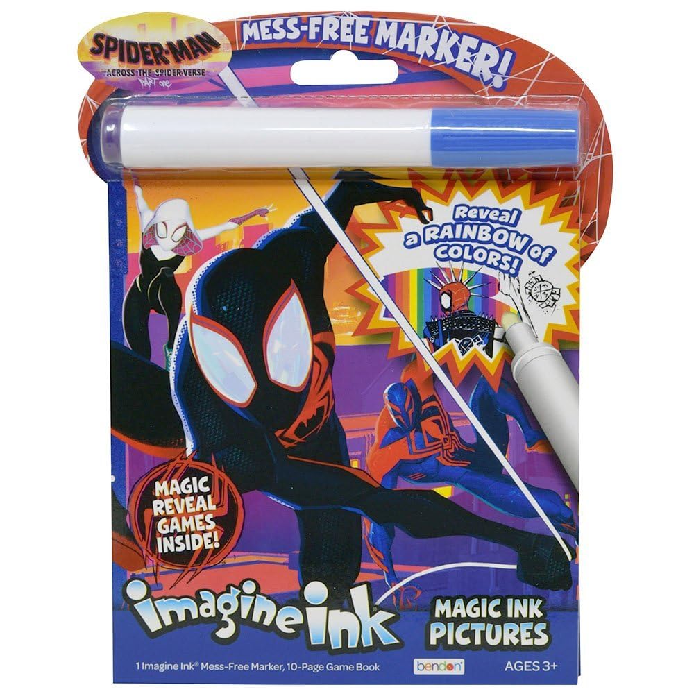 Bendon Spider-Man Imagine Ink marker reveals colors for mess-free creativity and travel-friendly fun