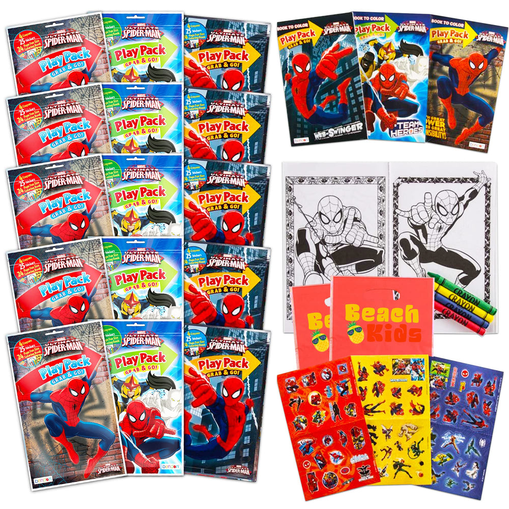 Bendon Spider-Man playpack color book for kids, ideal travel activity