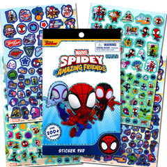 Bendon Spidey sticker pad includes four sheets of diverse stickers.