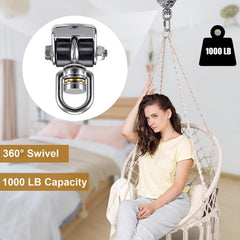 BeneLabel 360-degree rotation swivel prevents rope tangling for flexible swinging.