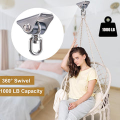 BeneLabel hammock chair mount in stainless steel for durable ceiling hanging.