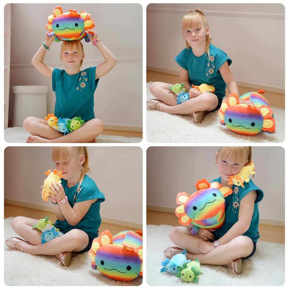 Beniny axolotl plush inspires imaginative stories and jungle gym style play