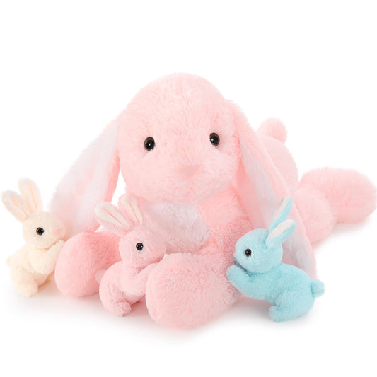BENINY Big Pink Bunny 24in full view for cuddling and home decor.