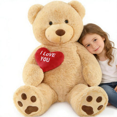 BENINY red heart giant teddy bear in 3ft for cozy hugs