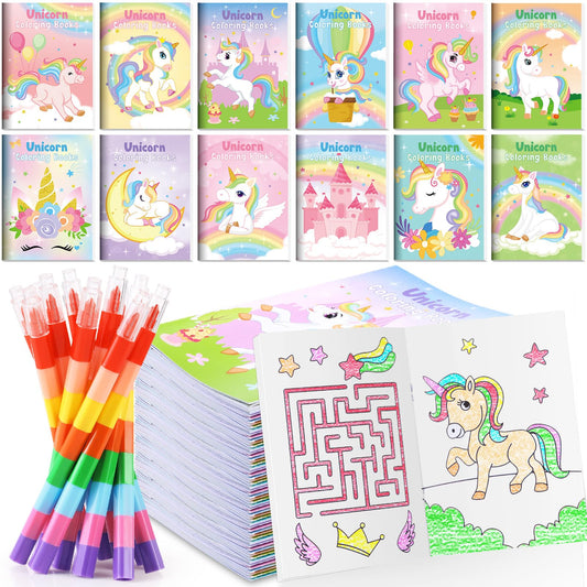 BenLouis 12 unicorn coloring books for kids, ideal party favors and creative play.