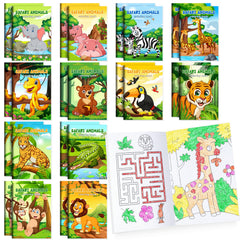 BenLouis 24pc jungle safari coloring book front cover with vibrant animal illustrations for kids' creativity.