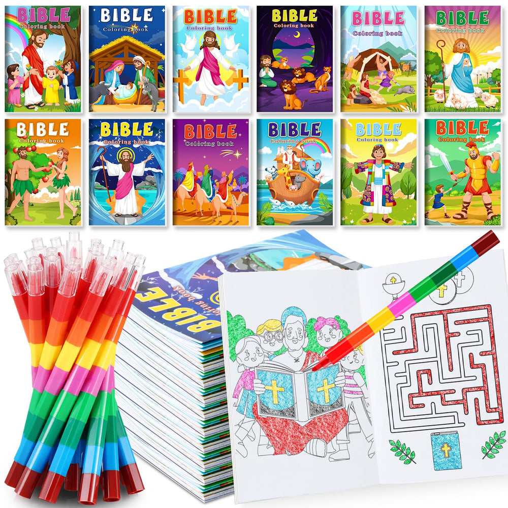 BenLouis Christian mini coloring book cover with vibrant designs, ideal for party favors.