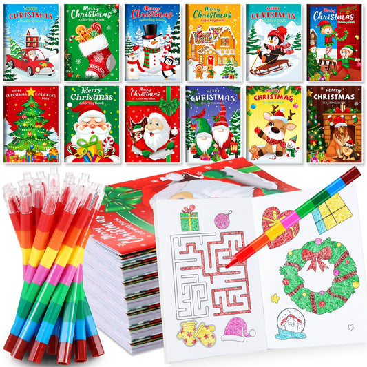BenLouis Christmas mini coloring book set for kids with colorful pages