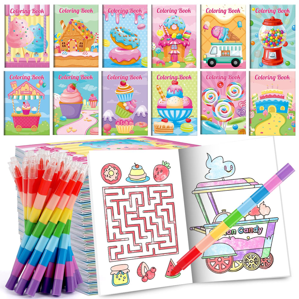BenLouis donut candyland mini coloring books on the go for kid entertainment