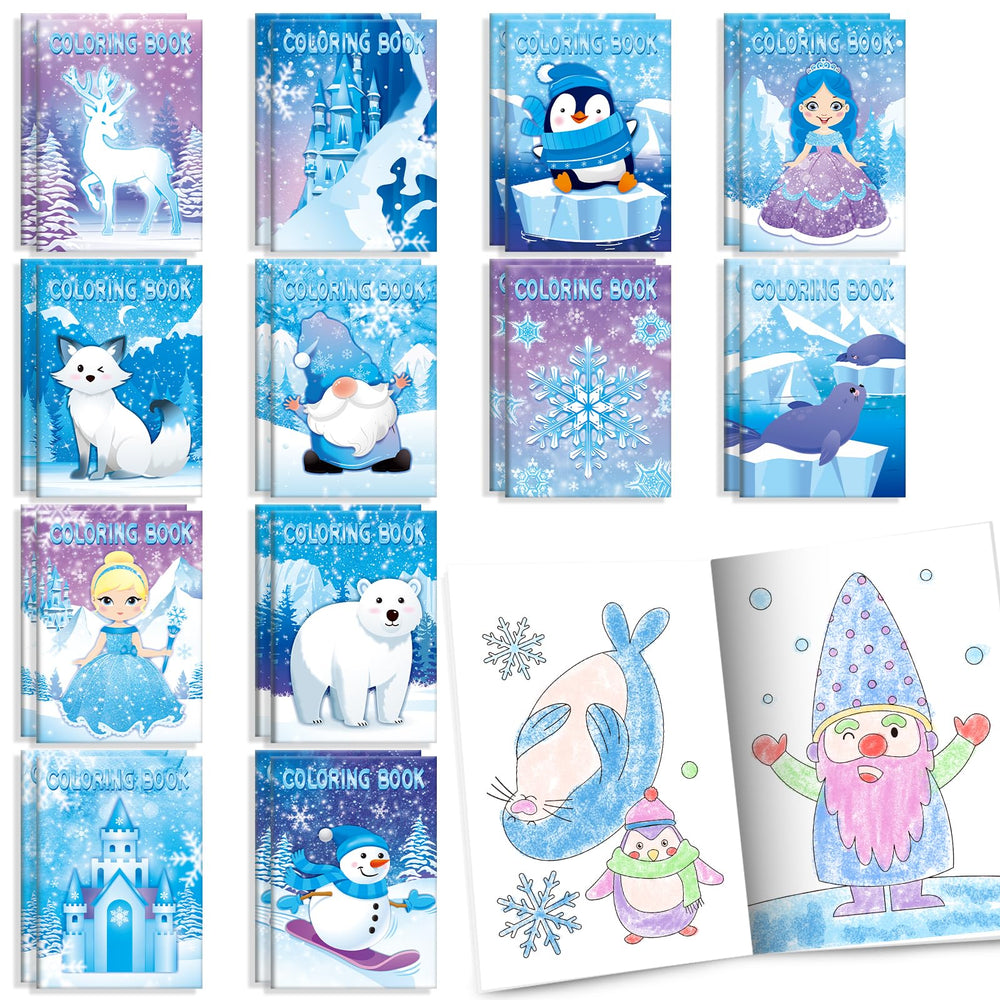 BenLouis frozen mini coloring book cover with playful winter scenes for portable coloring fun