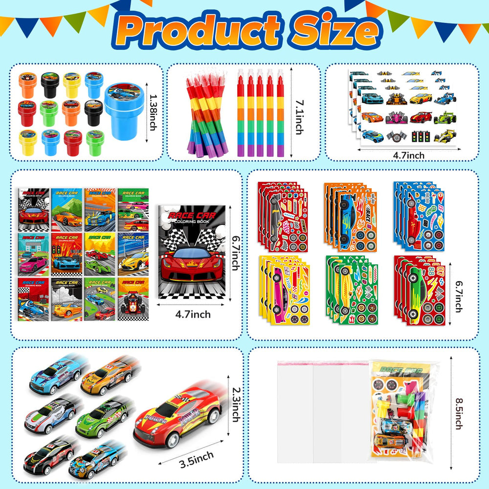 BenLouis race car crayons provide smooth coloring for party fun.